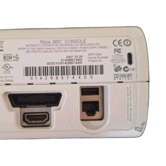 Microsoft Xbox 360 Slim White Console ONLY NO HARD DRIVE - Picture 8 of 8